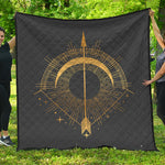 Gold Sagittarius Sign Print Quilt