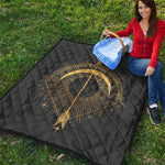Gold Sagittarius Sign Print Quilt