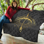 Gold Sagittarius Sign Print Quilt