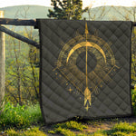 Gold Sagittarius Sign Print Quilt