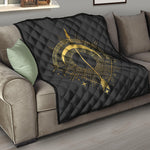 Gold Sagittarius Sign Print Quilt