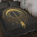 Gold Sagittarius Sign Print Quilt Bed Set