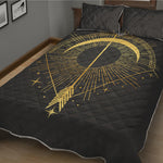 Gold Sagittarius Sign Print Quilt Bed Set
