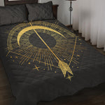 Gold Sagittarius Sign Print Quilt Bed Set