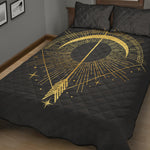 Gold Sagittarius Sign Print Quilt Bed Set