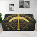 Gold Sagittarius Sign Print Sofa Cover
