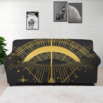 Gold Sagittarius Sign Print Sofa Cover