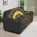 Gold Sagittarius Sign Print Sofa Cover
