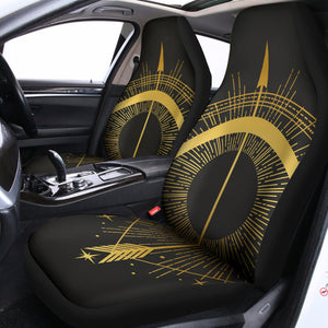 Gold Sagittarius Sign Print Universal Fit Car Seat Covers