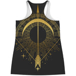 Gold Sagittarius Sign Print Women's Racerback Tank Top