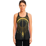 Gold Sagittarius Sign Print Women's Racerback Tank Top