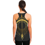 Gold Sagittarius Sign Print Women's Racerback Tank Top