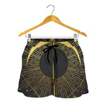 Gold Sagittarius Sign Print Women's Shorts
