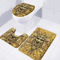 Gold Samurai Mask Print 3 Piece Bath Mat Set