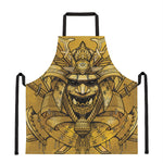Gold Samurai Mask Print Apron