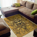 Gold Samurai Mask Print Floor Mat