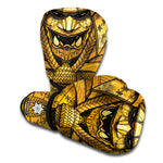 Gold Samurai Mask Print Boxing Gloves
