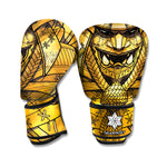 Gold Samurai Mask Print Boxing Gloves
