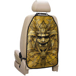 Gold Samurai Mask Print Car Seat Organizers