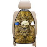 Gold Samurai Mask Print Car Seat Organizers