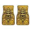 Gold Samurai Mask Print Front Car Floor Mats