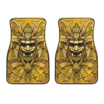 Gold Samurai Mask Print Front Car Floor Mats