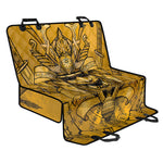 Gold Samurai Mask Print Pet Car Back Seat Cover