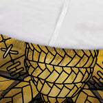 Gold Samurai Mask Print Sofa Cover