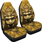 Gold Samurai Mask Print Universal Fit Car Seat Covers