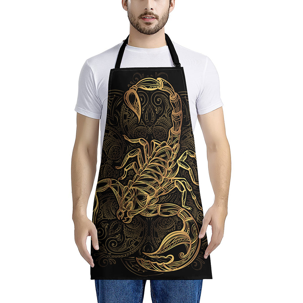 Gold Scorpio Print Apron
