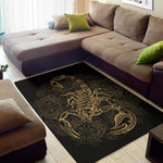 Gold Scorpio Print Area Rug