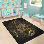 Gold Scorpio Print Area Rug