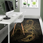 Gold Scorpio Print Area Rug