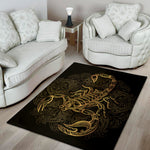Gold Scorpio Print Area Rug