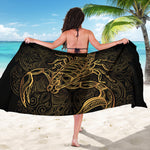 Gold Scorpio Print Beach Sarong Wrap
