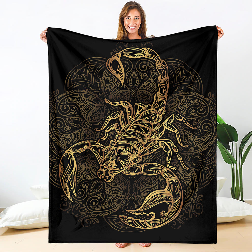 Gold Scorpio Print Blanket