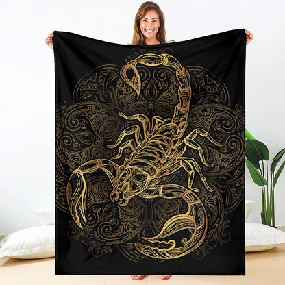 Gold Scorpio Print Blanket