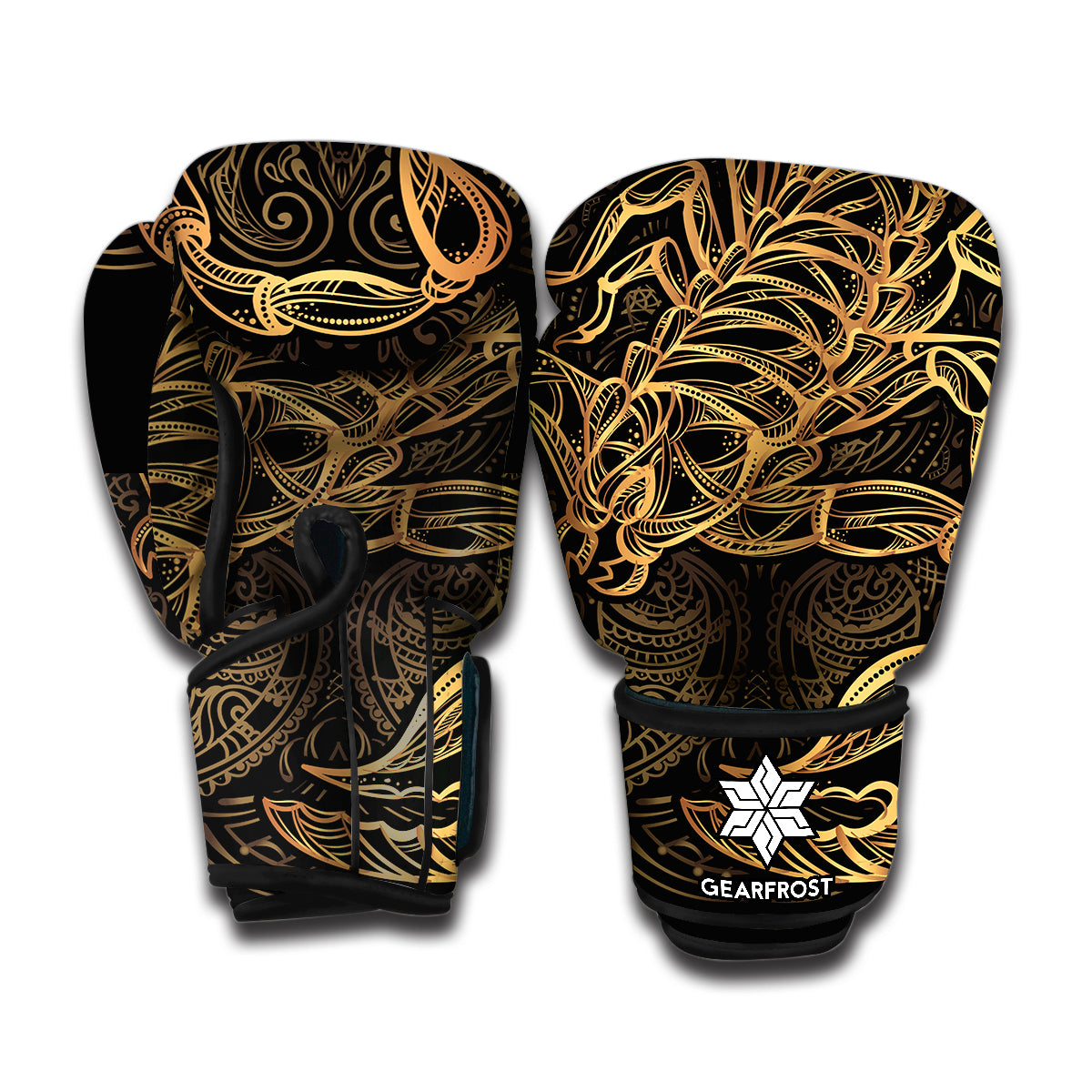 Gold Scorpio Print Boxing Gloves