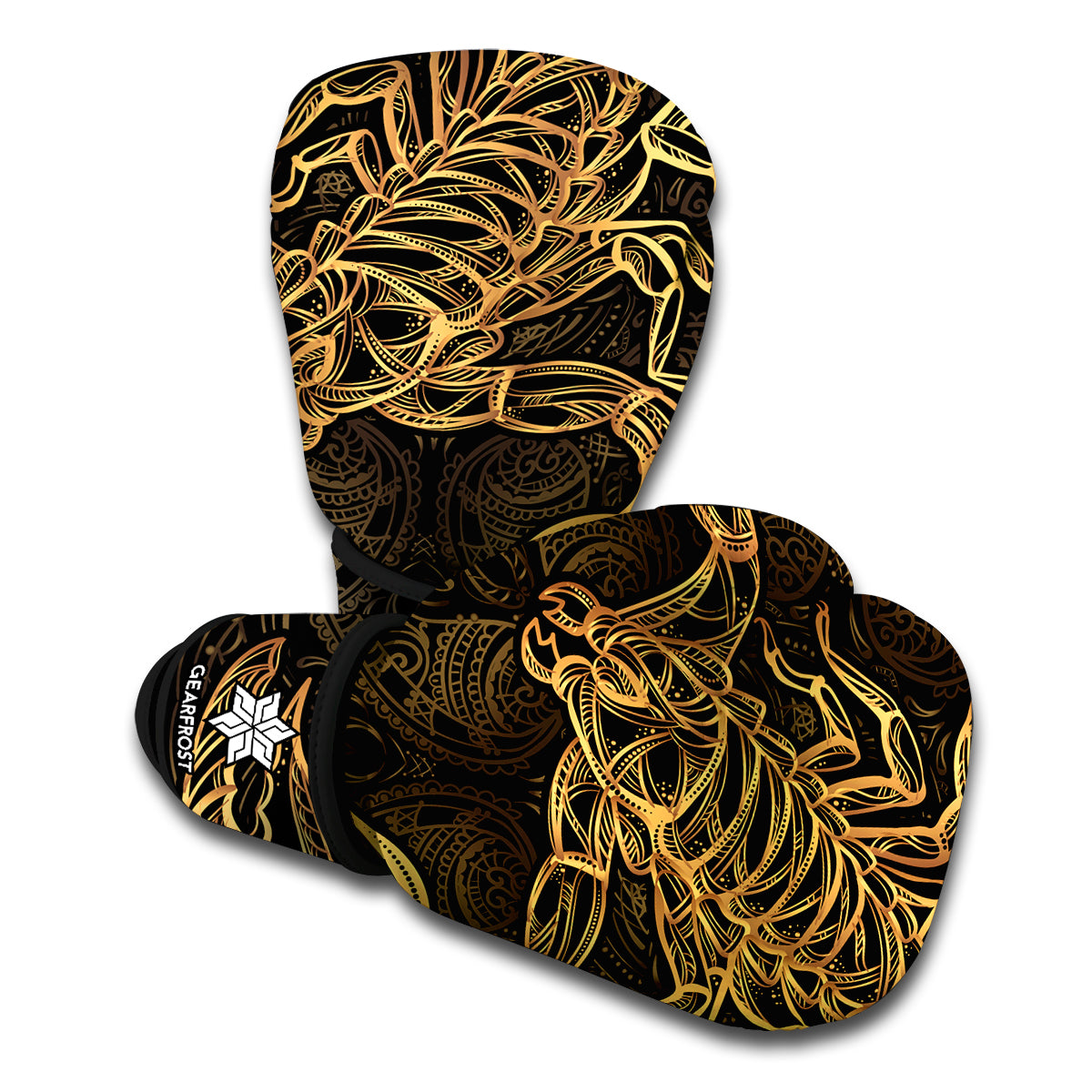 Gold Scorpio Print Boxing Gloves