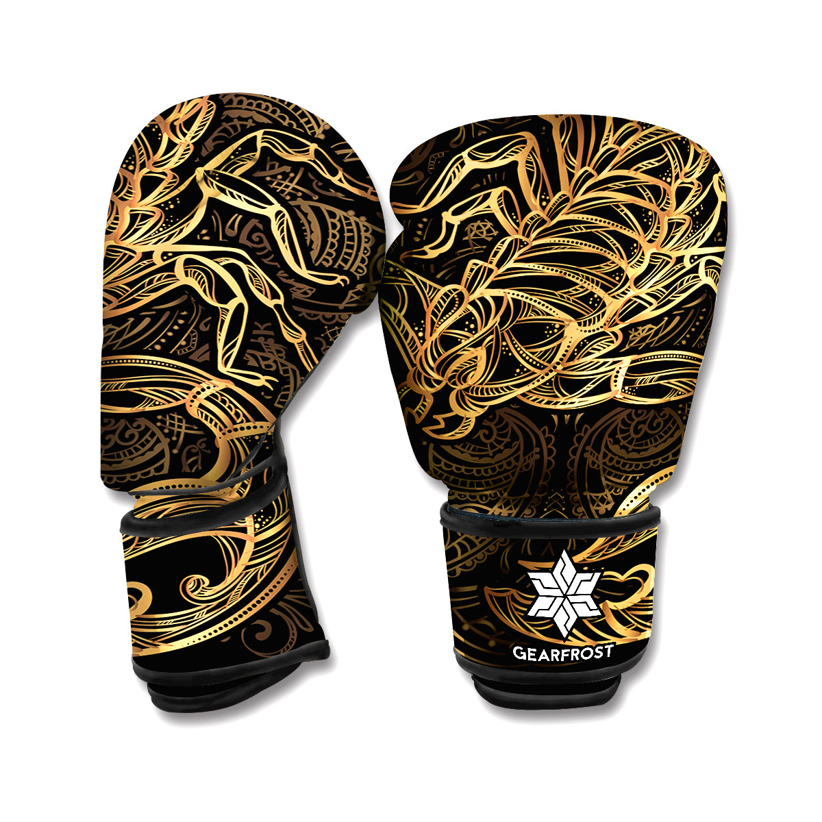 Gold Scorpio Print Boxing Gloves