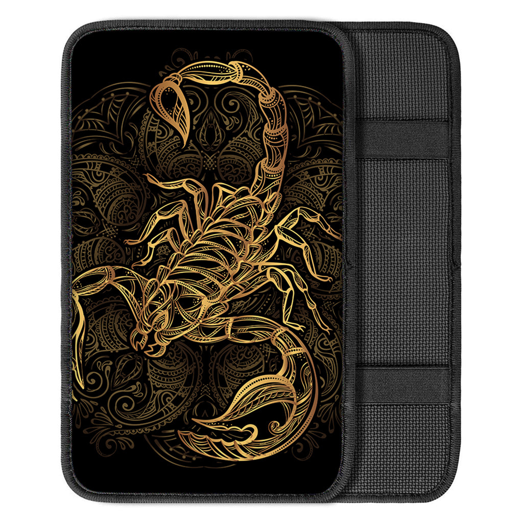 Gold Scorpio Print Car Center Console Cover