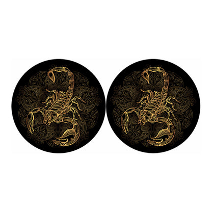 Gold Scorpio Print Car Coasters
