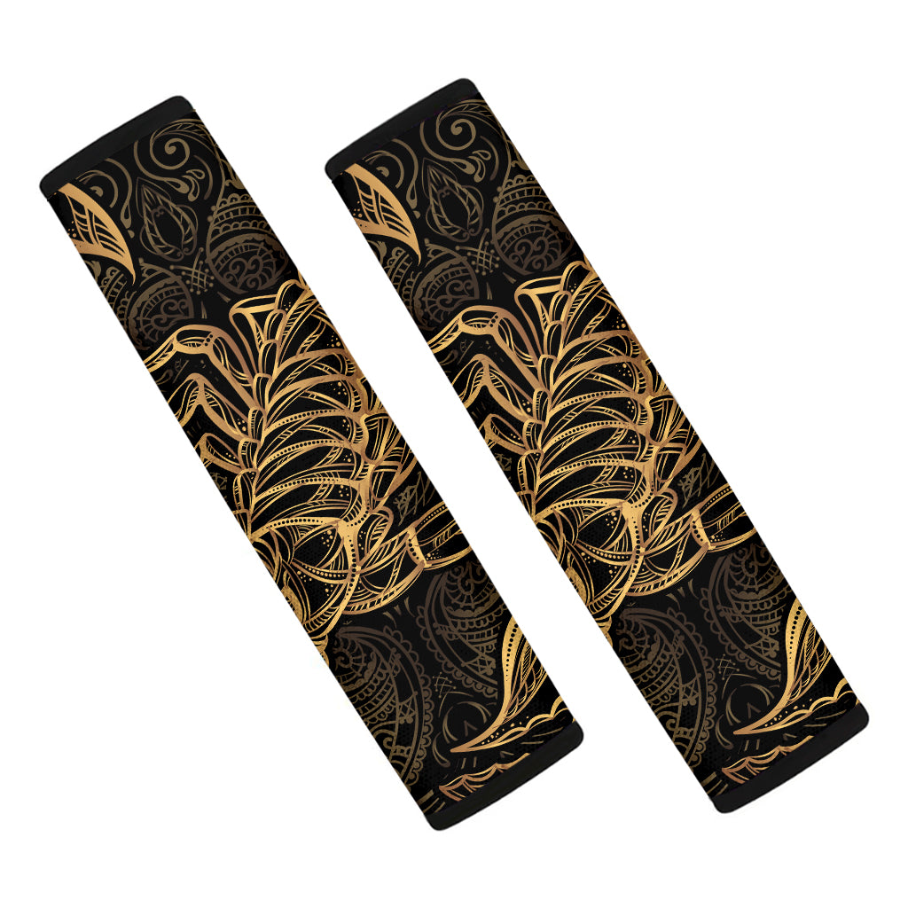 Gold Scorpio Print Car Seat Belt Covers
