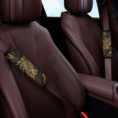 Gold Scorpio Print Car Seat Belt Covers