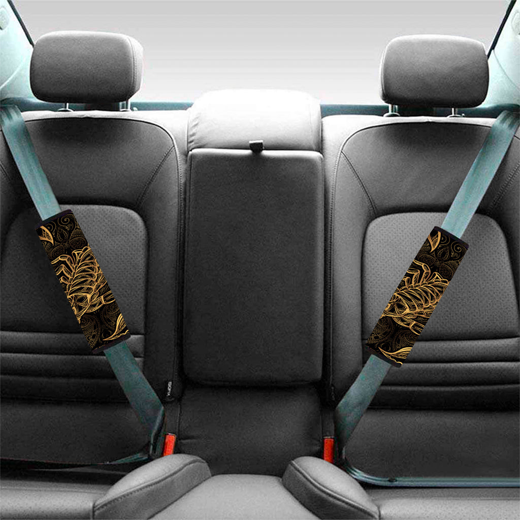 Gold Scorpio Print Car Seat Belt Covers