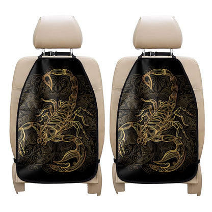 Gold Scorpio Print Car Seat Organizers