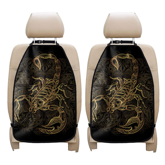 Gold Scorpio Print Car Seat Organizers