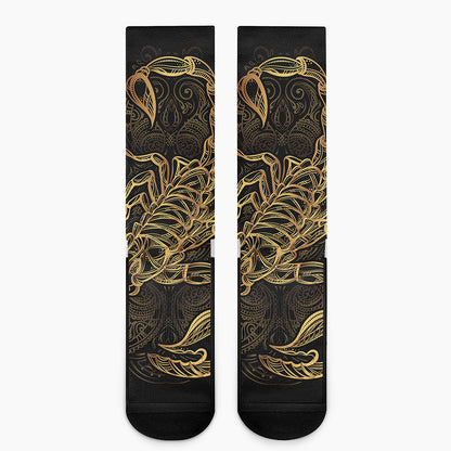 Gold Scorpio Print Crew Socks