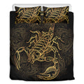 Gold Scorpio Print Duvet Cover Bedding Set