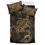 Gold Scorpio Print Duvet Cover Bedding Set